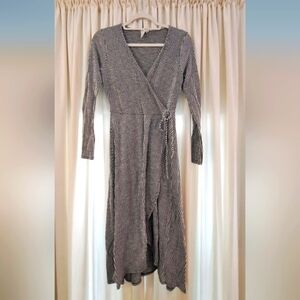 Black and white wrap dress